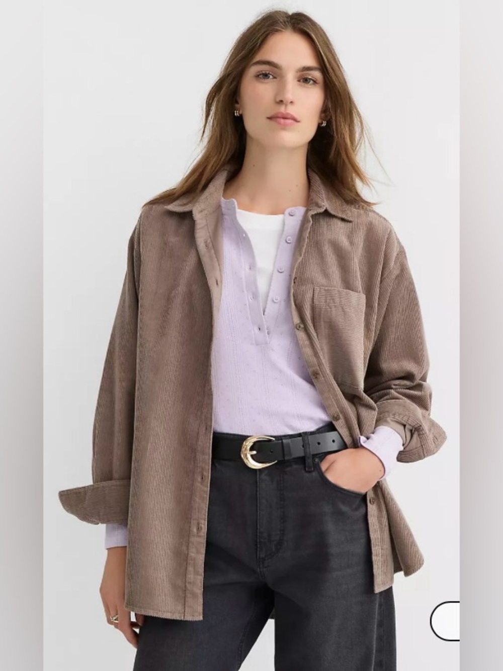 LOFT Petite Corduroy Everyday Oversized Pocket Shirt